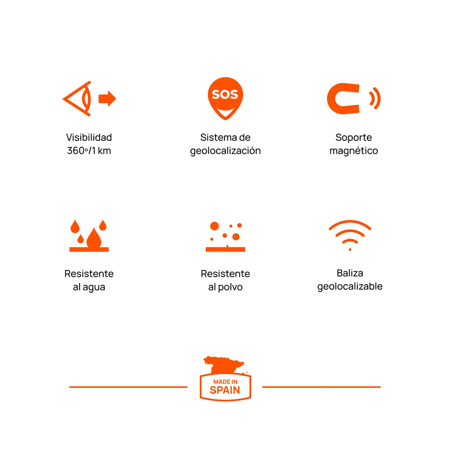Pack de 6 FlashLED SOS Baliza V16 IoT Conectada a Telefónica y DGT + App SOS Alert