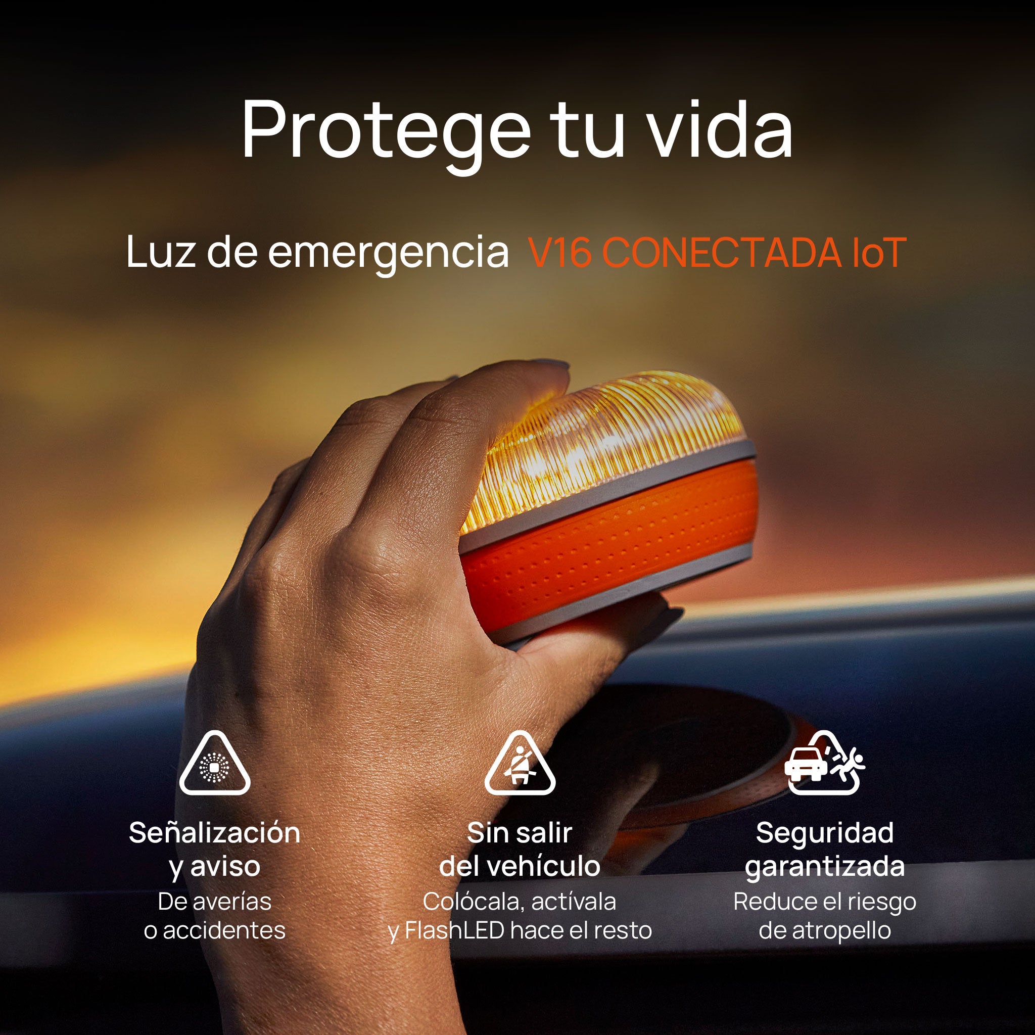 FlashLED SOS Beacon V16 Connected IoT Pack 3 units