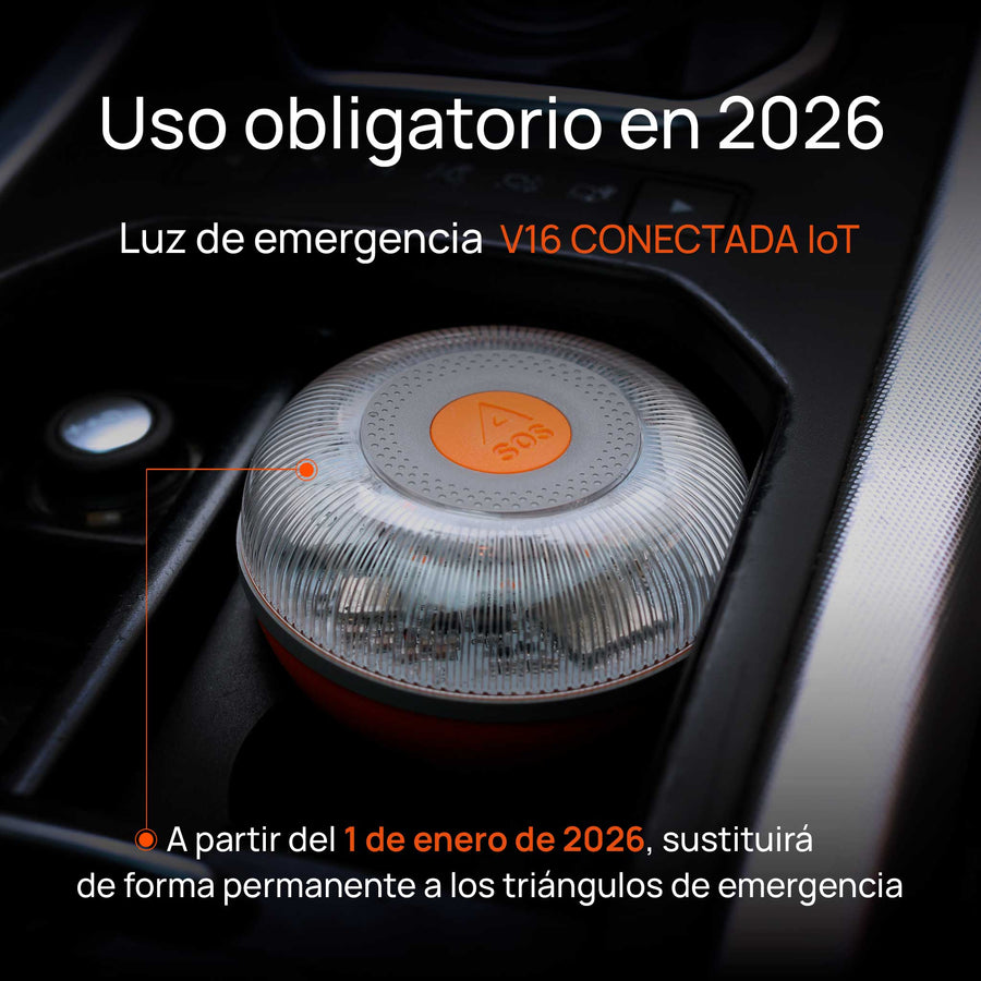 FlashLED SOS Luz de Emergencia V16 Conectada Homologada, Autorizada por la  DGT, con Tarjeta SIM y SERVICIO DE DATOS INCLUIDO Y GARANTIZADO HASTA 2038