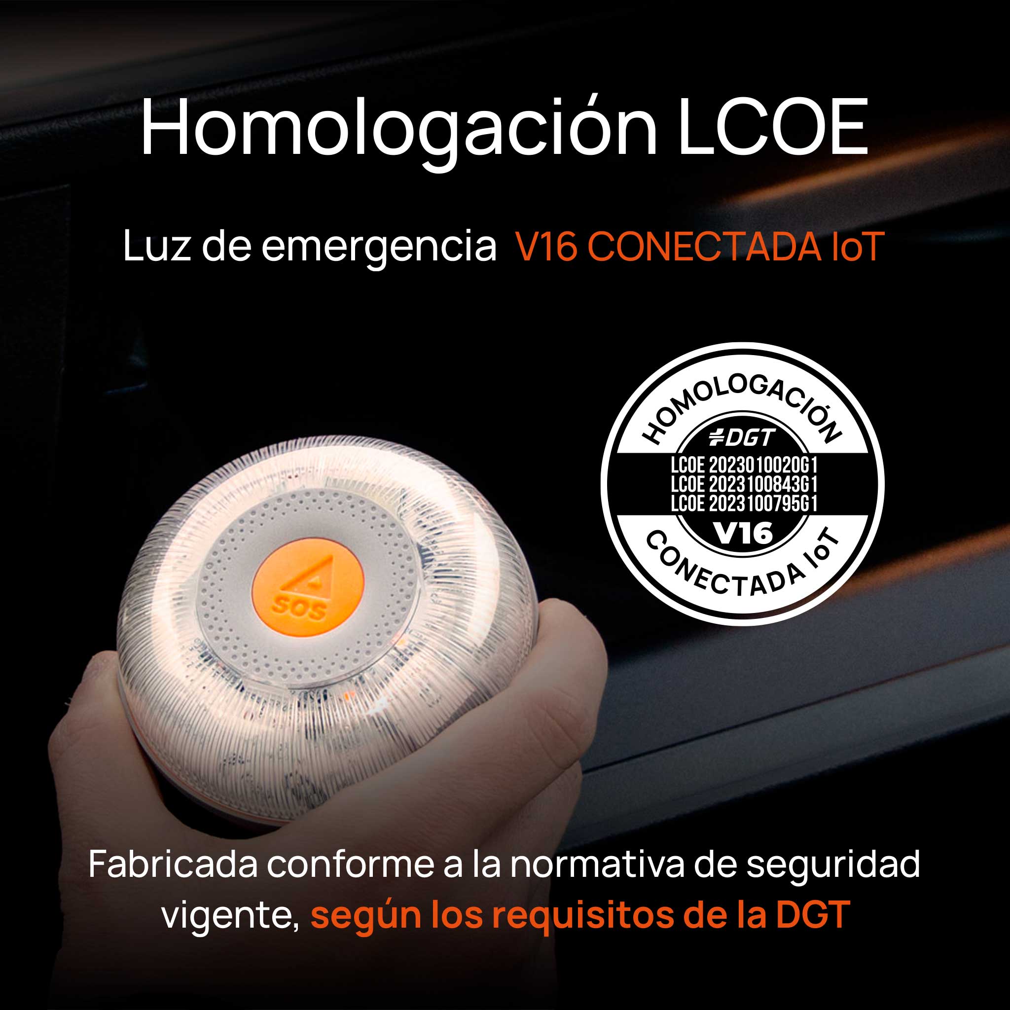 FlashLED SOS V16 Conectada, homologada según requisitos de la DGT