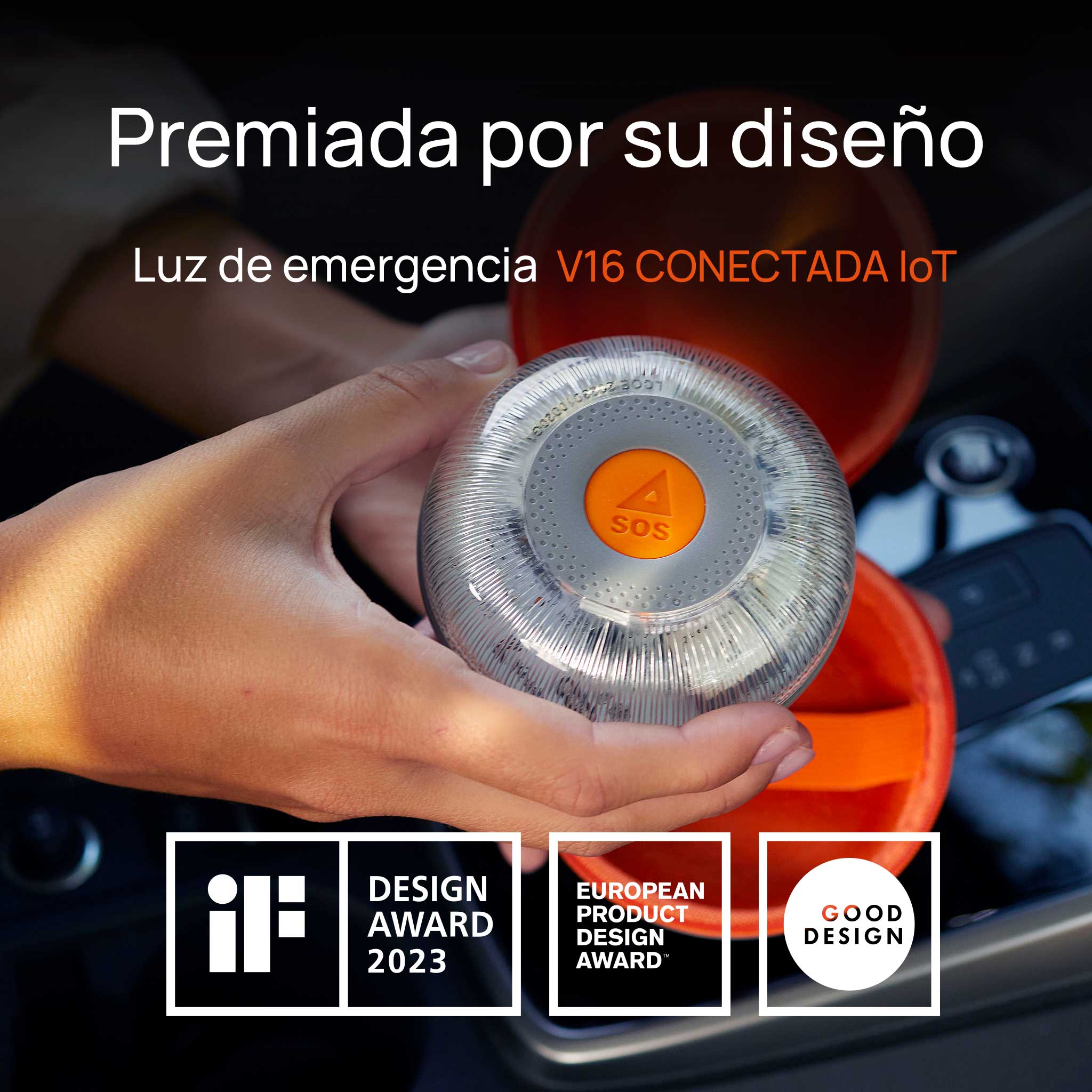 FlashLED SOS V16 Conectada | Certificada DGT | Uso obligatorio 2026