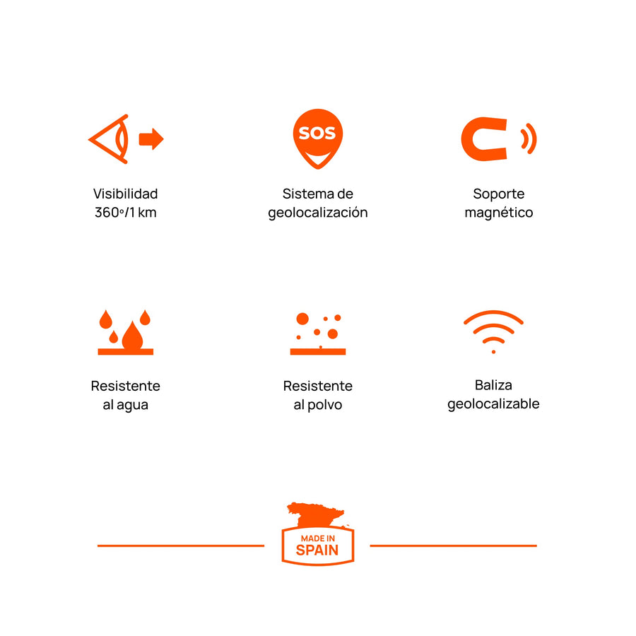 FlashLED SOS Baliza V16 IoT Conectada a Telefónica Sin Coste de conexión + App gratuita SoS Alert. Oferta para profesionales.